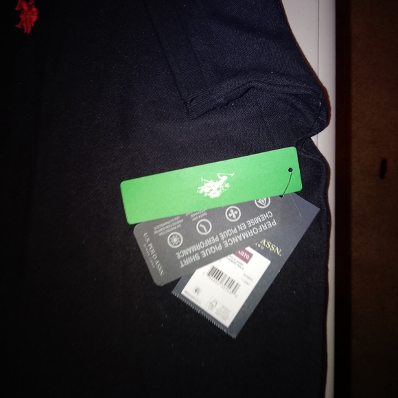 Men's U.S. Polo Assn. Black Polo Shirt with Red Logo - Picture 3 of 3